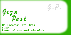 geza pesl business card